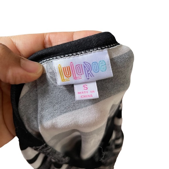 LuLaRoe Strip and Floral Print Midi T-Shirtdress High-low Front Size: S - Picture 5 of 7